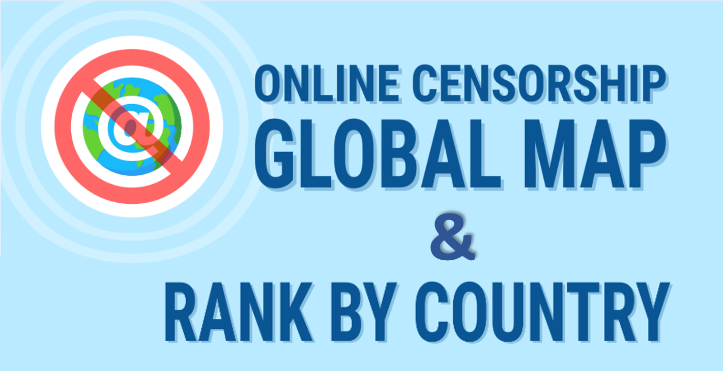 Liste og kort over landenes online censur og restriktioner