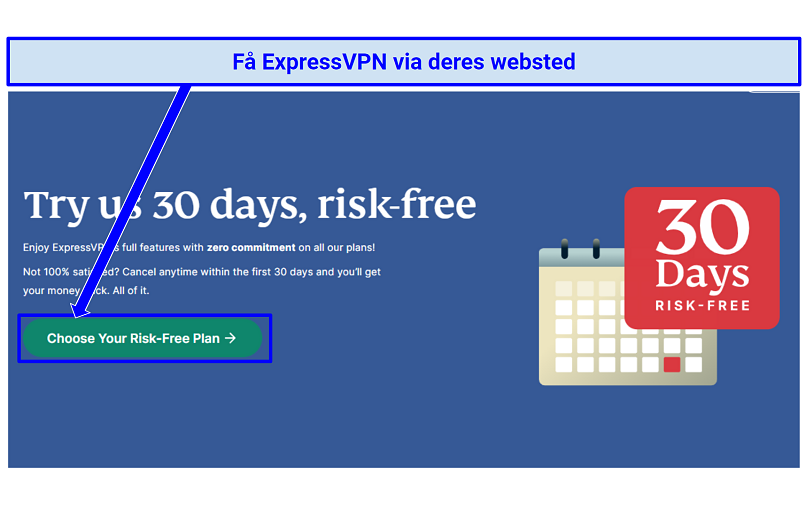 Screenshot of sign up page on ExpressVPN through its website
