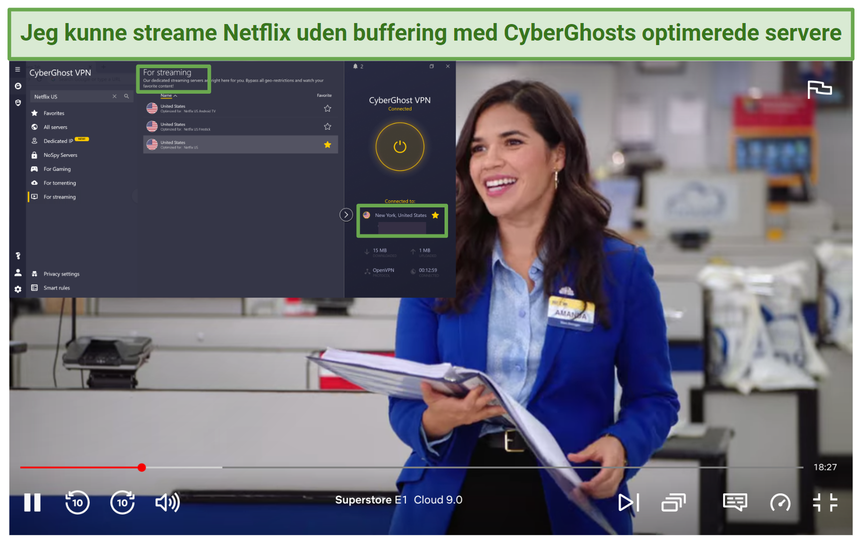 CyberGhost's streaming optimized servers for Netflix
