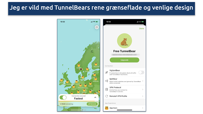 Screenshot of the interactive server map in the TunnelBear app